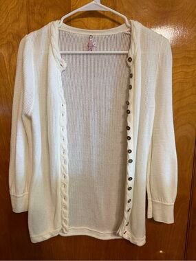 Red by marc ecko White Solid Knit Button Front Cardigan Sweater Women's M
